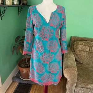 Lilly Pulitzer Wendy coral dress blue 6